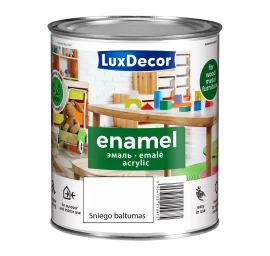 Akrilinė emalė LUXDECOR, 0,75l sniego baltumas