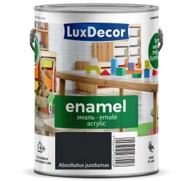 Akrilinė emalė LUXDECOR, 2,5l absoliutus juodumas