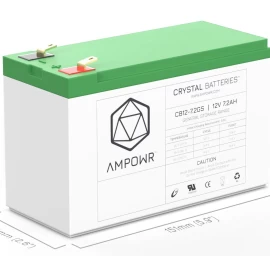 Akumuliatorius pb 12V 7.2Ah (tinkamas naudoti nuo -40ﾟC iki +65°C) CRYSTAL BATTERIES