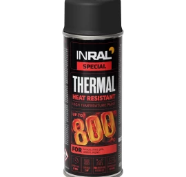 Atsparūs karščiui aerozoliniai dažai INRAL THERMAL juodi, 400ml