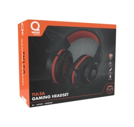 Ausinės Qware Tulsa Gaming Headset, juoda/raudona (Ekspozicinė prekė)