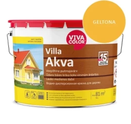 Dažai medienai VIVACOLOR Villa Akva 502X, 9l geltona sp.