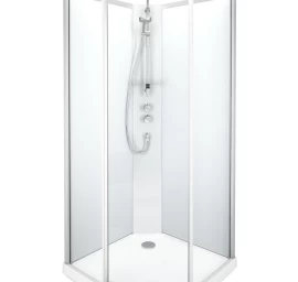 Dušo boksas Contura Shower 10-5 Comfort 90x90 cm, baltas profilis / skaidrus-matinis stiklas, 558.928.00.2