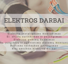 Elektros instaliacijos darbai Kaune ir 80 km aplink