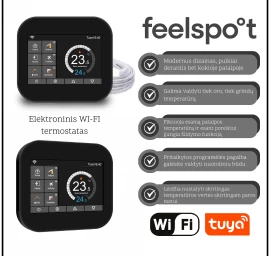 Elektroninis WI-FI termostatas (termoreguliatorius) Feelspot WTH07.36 black, Tuya