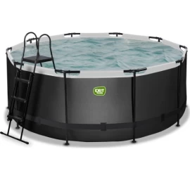 EXIT Black Leather pool ø360x122cm with sand filter pump - black