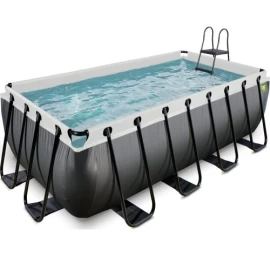 EXIT Black Leather pool 400x200x122cm with filter pump - black