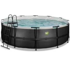 EXIT Black Leather pool ø450x122cm with sand filter pump - black