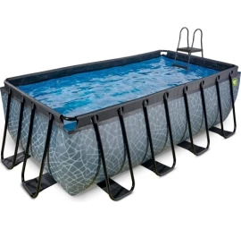 EXIT Stone pool 400x200x122cm with filter pump - grey