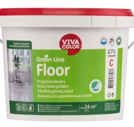 GRINDŲ DAŽAI VIVACOLOR GREEN LINE FLOOR, PUSIAU MATINIAI, BALTI, A BAZĖ, 2,7 L