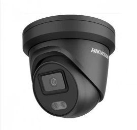 IP kamera DOME, AcuSense, ColorVu, 4MP, F2.8mm, LED + IR iki 30m, micro SD iki 256GB, IP66, juoda, Hikvision