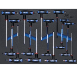 Įrankių dėklas BGS Technic 4010 | 3/3 | lenktų raktų su rankena rinkinys | 18VNT.
