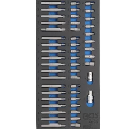 Įrankių dėklas BGS Technic 4093 | 1/3 | antgalių rinkinys | 3/8 | 49VNT.