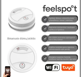 Išmanusis dūmų jutiklis Feelspot FS-MK02W  WiFi, Tuya