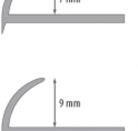 Kantelis plytelių apdailai (išorinis), 9mm 2,5m baltas – 101