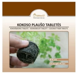 Kokoso plaušo tabletės, 45mm 10vnt