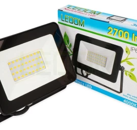 Lauko šviestuvas LED 30W SMD neutraliai balta 230Vac IP65, juodas, LEDOM