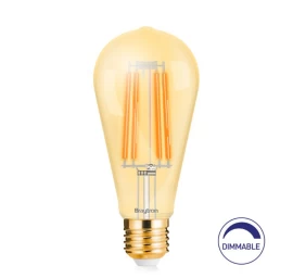 LED lemputė E27 230V ST64 6W 540lm, FILAMENT, gintarinė balta 2200K, pritemdoma