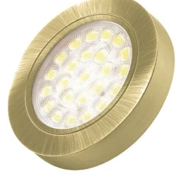 LED šviestuvėlis, baldinis, OVAL, 2W, aukso sp., 4000K neutraliai balta, su jungtimi L813