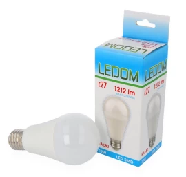 Lemputė LED E27 230V 12W A60 1212lm neutrali balta, LEDOM