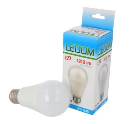 Lemputė LED E27 230V 12W A60 1212lm šiltai balta, LEDOM