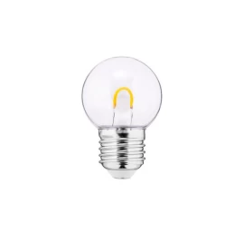 Lemputė LED E27, 230V, 1W, G45, 50lm, 2200K, FILAMENT U, PC skaidri