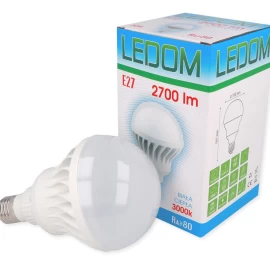 Lemputė LED E27 230V 30W F100 2700lm šiltai balta, LEDOM