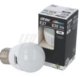 Lemputė LED E27 SMD 170-250V 7W 630lm šiltai balta, 2700K G45, LED line