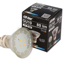 Lemputė LED GU10 230V 1W 80lm šiltai balta, 2700K, LED line