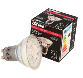 Lemputė LED GU10 230V 5.5W 500lm neutraliai balta, pritemdoma, LED line