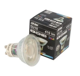 Lemputė LED GU10 230V 5W 410lm 50° šiltai balta, stiklinė, LED line