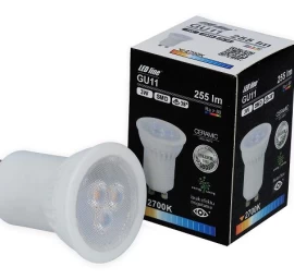 Lemputė LED GU11 230V 3W 255lm 38° šiltai balta, keramikinė, LED line