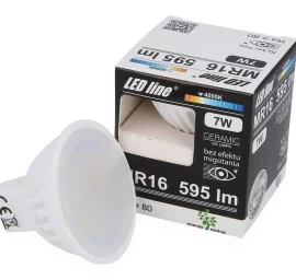 Lemputė LED GU5.3 (MR16) 10-18V AC/DC 7W 595lm, šiltai balta, keramikinė, LED line