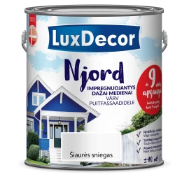 Medienos dažai LUXDECOR Njord, 2,5l šiaurės sniegas