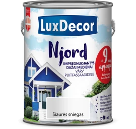 Medienos dažai LUXDECOR Njord, 5l šiaurės sniegas