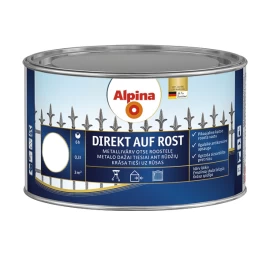 Metalo dažai ALPINA Direkt Auf Rost, 250ml balta sp.