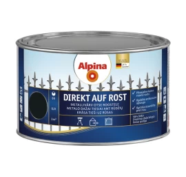 Metalo dažai ALPINA Direkt Auf Rost, 250ml juoda sp.