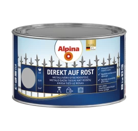 Metalo dažai ALPINA Direkt Auf Rost, 250ml sidabro sp.