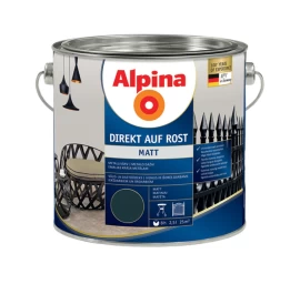 Metalo dažai ALPINA Direkt Auf Rost 3in1, 2,5l pilka sp.