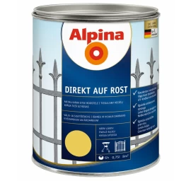 Metalo dažai ALPINA Direkt Auf Rost, 750ml geltona sp.