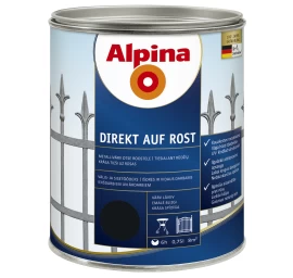 Metalo dažai ALPINA Direkt Auf Rost, 750ml juoda sp.