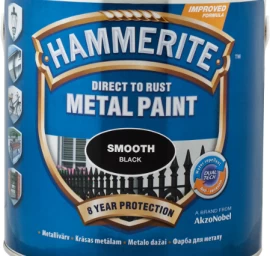 Metalo dažai HAMMERITE Smooth Finish, 750ml juoda sp.