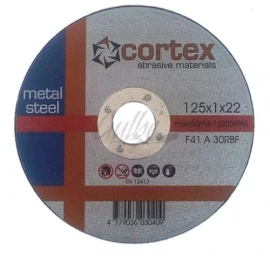 Metalo pjovimo diskas CORTEX WA 60 TBF F41 80m/s, 115x1x22,2mm