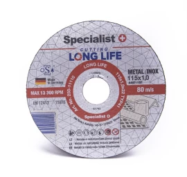 Metalo pjovimo diskas SPECIALIST+ Long Life, 115x1x22,2mm