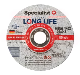 Metalo pjovimo diskas SPECIALIST+ Long Life, 125x0,8x22mm