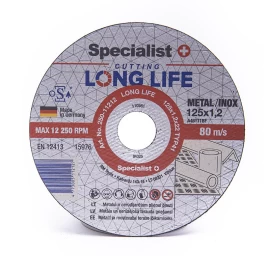 Metalo pjovimo diskas SPECIALIST+ Long Life, 125x1,2x22mm