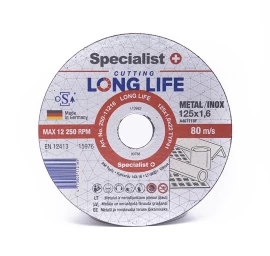 Metalo pjovimo diskas SPECIALIST+ Long Life, 125x1,6x22mm