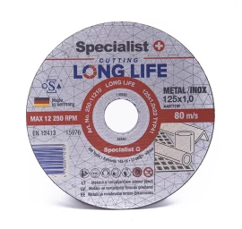 Metalo pjovimo diskas SPECIALIST+ Long Life, 125x1x22mm