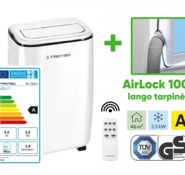 Mobilus oro kondicionierius Trotec PAC 3500 S ir lango tarpinė Trotec AirLock 100