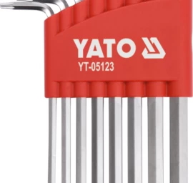 Prailgintų šarnyrinių L-tipo raktų komplektas YATO YT-05123 | TORX | T9-T40 | 8VNT.